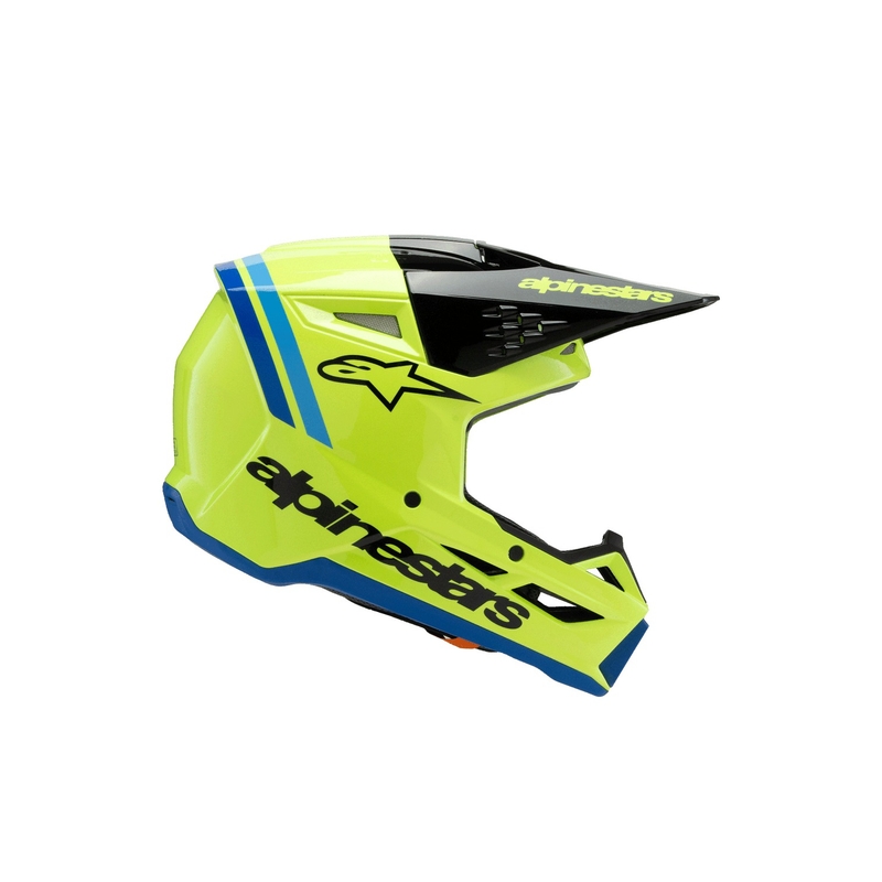 Bērnu motokrosa ķivere Alpinestars S-M3 RADIUM fluo dzeltens-melns-zils