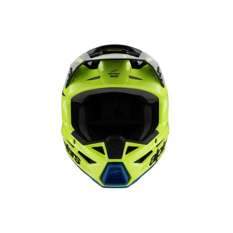 Bērnu motokrosa ķivere Alpinestars S-M3 RADIUM fluo dzeltens-melns-zils
