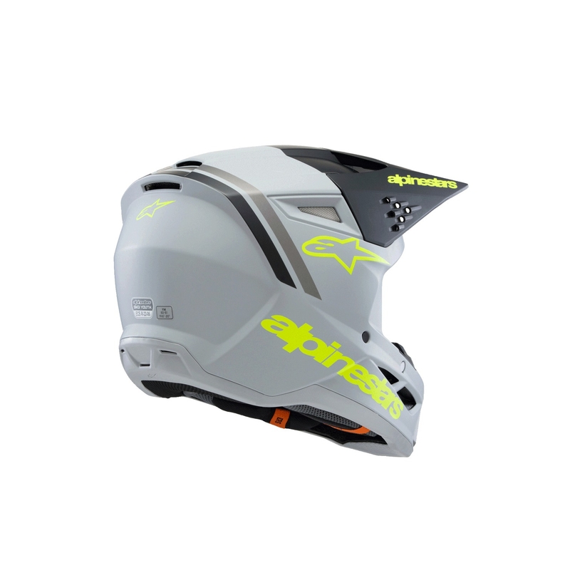 Bērnu motokrosa ķivere Alpinestars S-M3 RADIUM mat pelēka-fluo dzeltena-melna