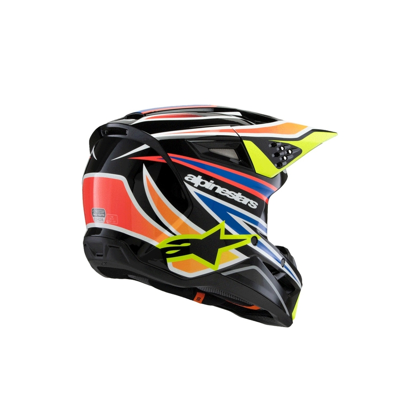 Alpinestars S-M3 WURX bērnu motokrosa ķivere melns-fluo dzeltens-zils-sarkans
