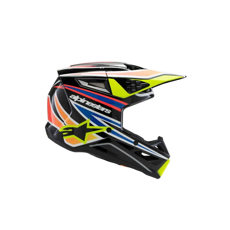 Alpinestars S-M3 WURX bērnu motokrosa ķivere melns-fluo dzeltens-zils-sarkans