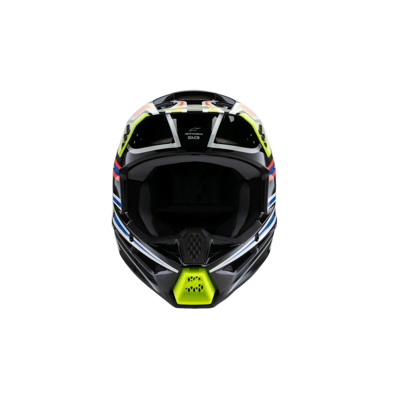 Alpinestars S-M3 WURX bērnu motokrosa ķivere melns-fluo dzeltens-zils-sarkans