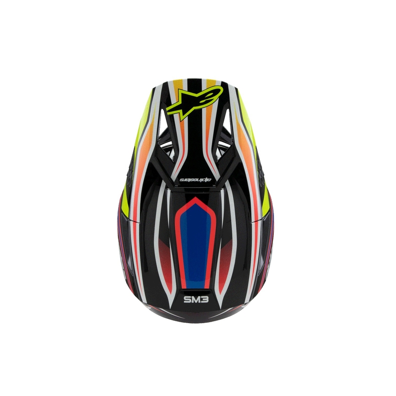 Alpinestars S-M3 WURX bērnu motokrosa ķivere melns-fluo dzeltens-zils-sarkans