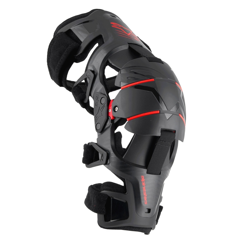 Alpinestars RK-1 Plasma melni un sarkani ceļgalu kronšteini