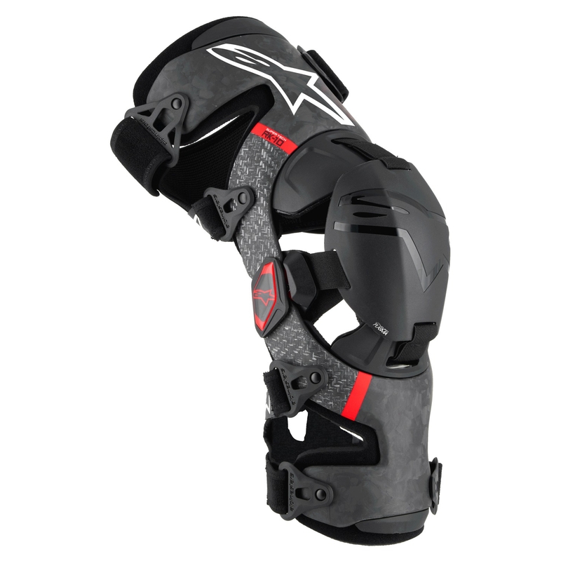 Alpinestars Supertech RK-10 Plasma melni un sarkani ceļgalu kronšteini