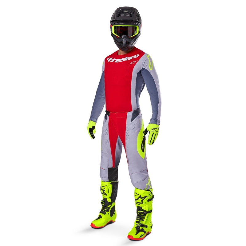 Alpinestars Techstar Melt motokrosa krekliņš sarkans-pelēks