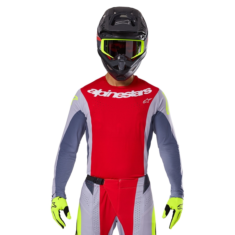 Alpinestars Techstar Melt motokrosa krekliņš sarkans-pelēks