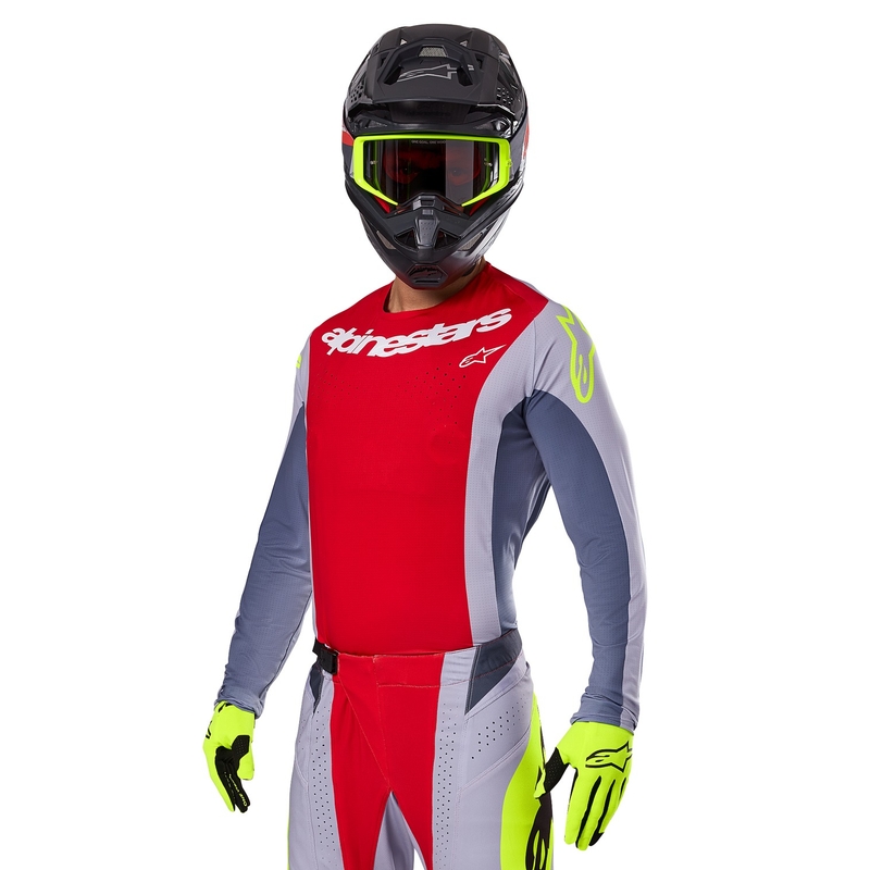 Alpinestars Techstar Melt motokrosa krekliņš sarkans-pelēks