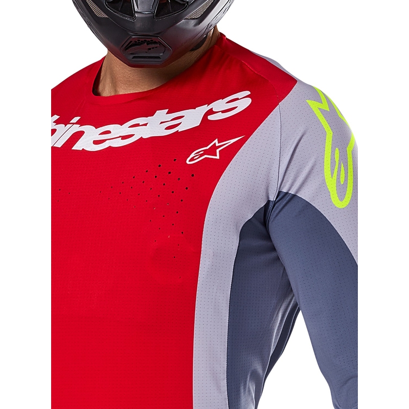Alpinestars Techstar Melt motokrosa krekliņš sarkans-pelēks
