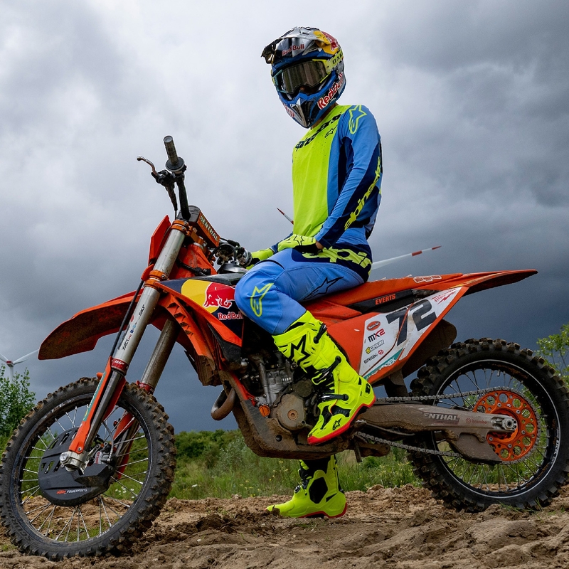 Alpinestars Techstar Melt fluo dzelteni-zils motokrosa krekls