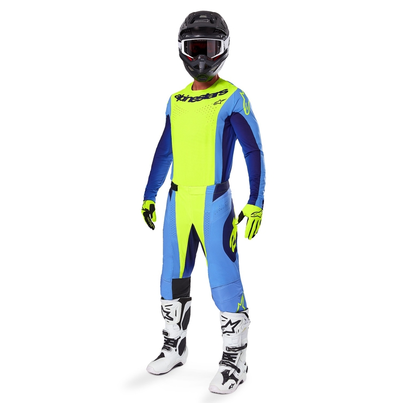 Alpinestars Techstar Melt fluo dzelteni-zils motokrosa krekls