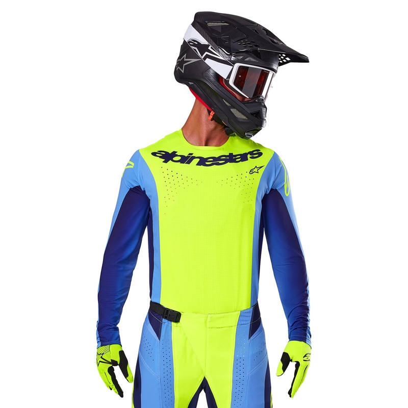 Alpinestars Techstar Melt fluo dzelteni-zils motokrosa krekls