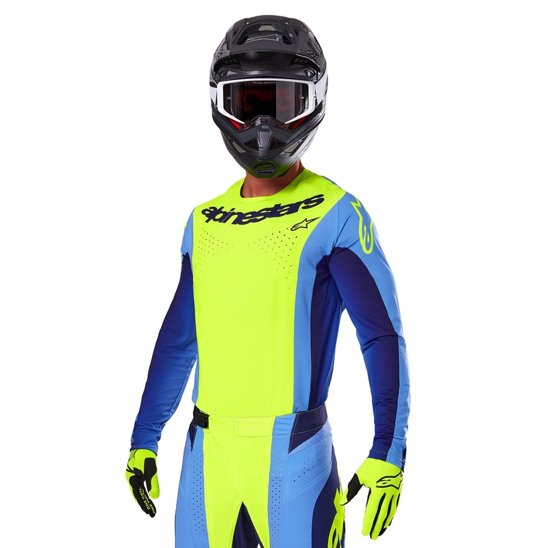 Alpinestars Techstar Melt fluo dzelteni-zils motokrosa krekls
