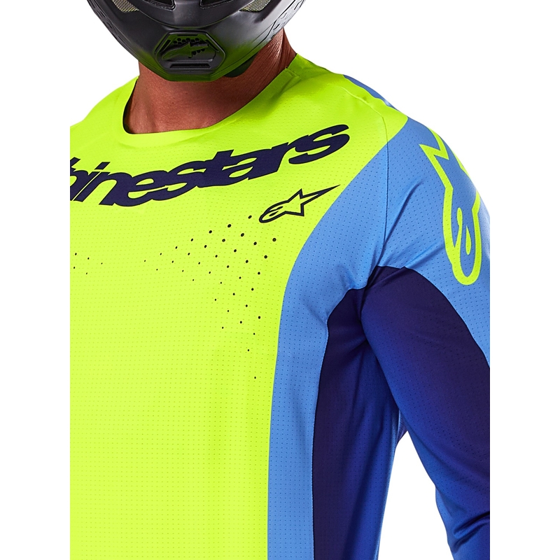 Alpinestars Techstar Melt fluo dzelteni-zils motokrosa krekls