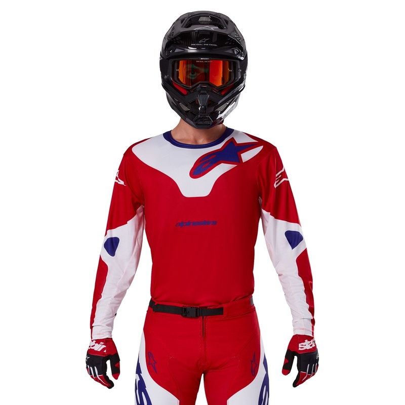 Alpinestars Racer Veil motokrosa krekliņš sarkans un balts