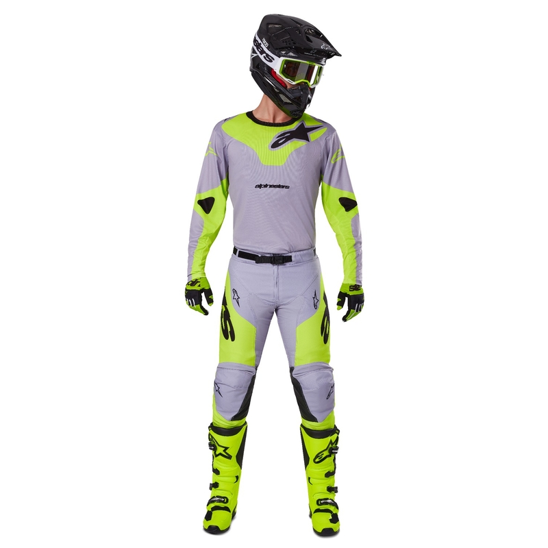 Alpinestars Racer Veil motokrosa krekliņš pelēks-fluo dzeltens