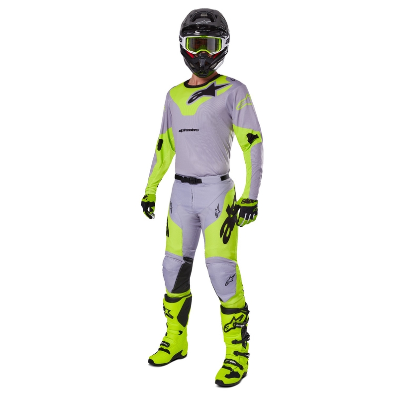 Alpinestars Racer Veil motokrosa krekliņš pelēks-fluo dzeltens