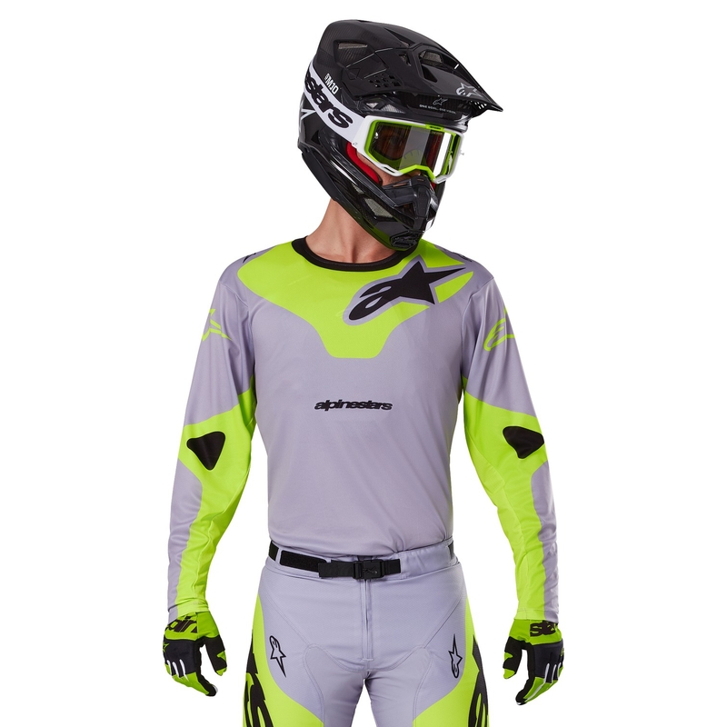 Alpinestars Racer Veil motokrosa krekliņš pelēks-fluo dzeltens