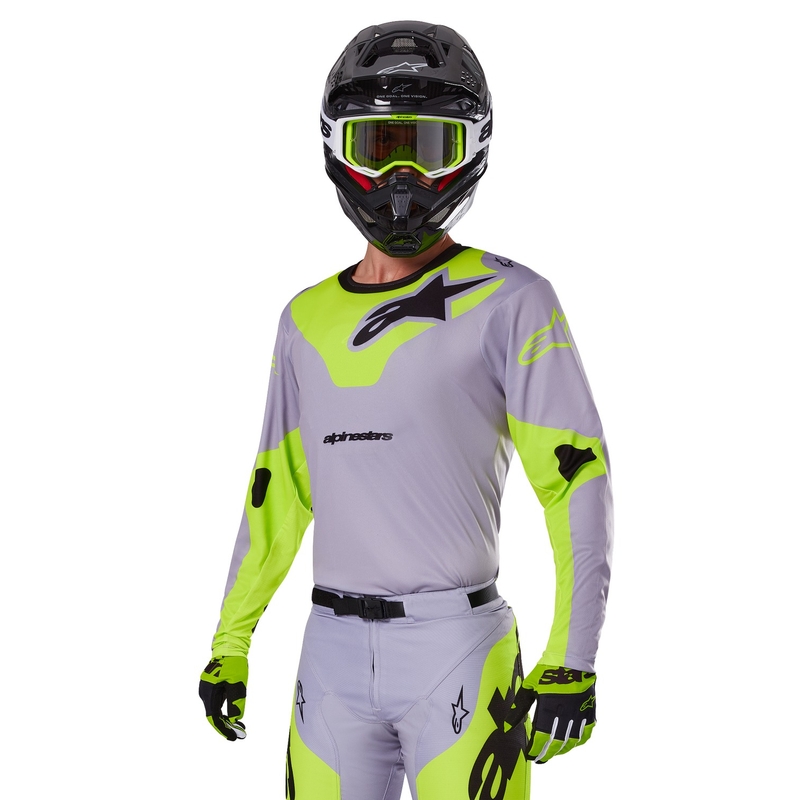 Alpinestars Racer Veil motokrosa krekliņš pelēks-fluo dzeltens