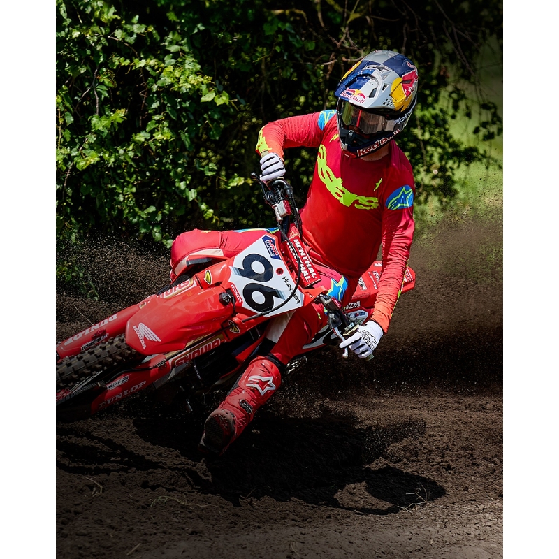 Motokrosový dres Alpinestars Supertech Maker červeno-fluo žlutý