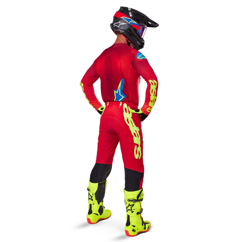 Motokrosový dres Alpinestars Supertech Maker červeno-fluo žlutý