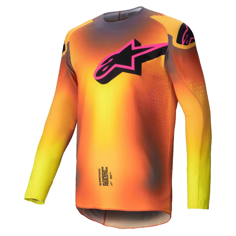 Motokrosa krekliņš Alpinestars Supertech Lipan dzelteni-rozā