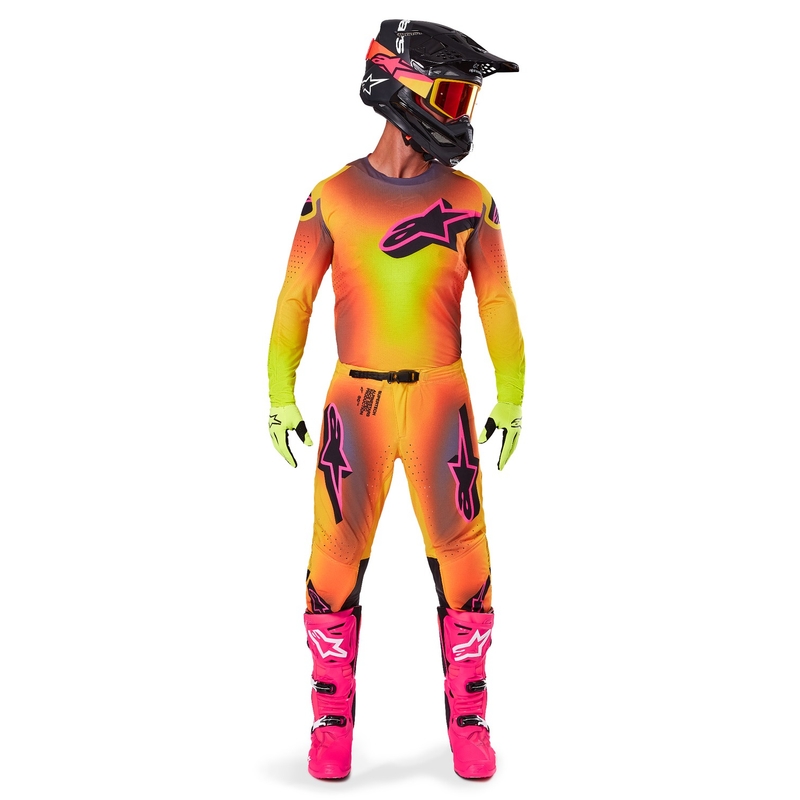 Motokrosa krekliņš Alpinestars Supertech Lipan dzelteni-rozā