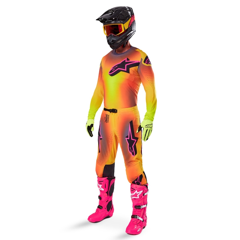 Motokrosa krekliņš Alpinestars Supertech Lipan dzelteni-rozā