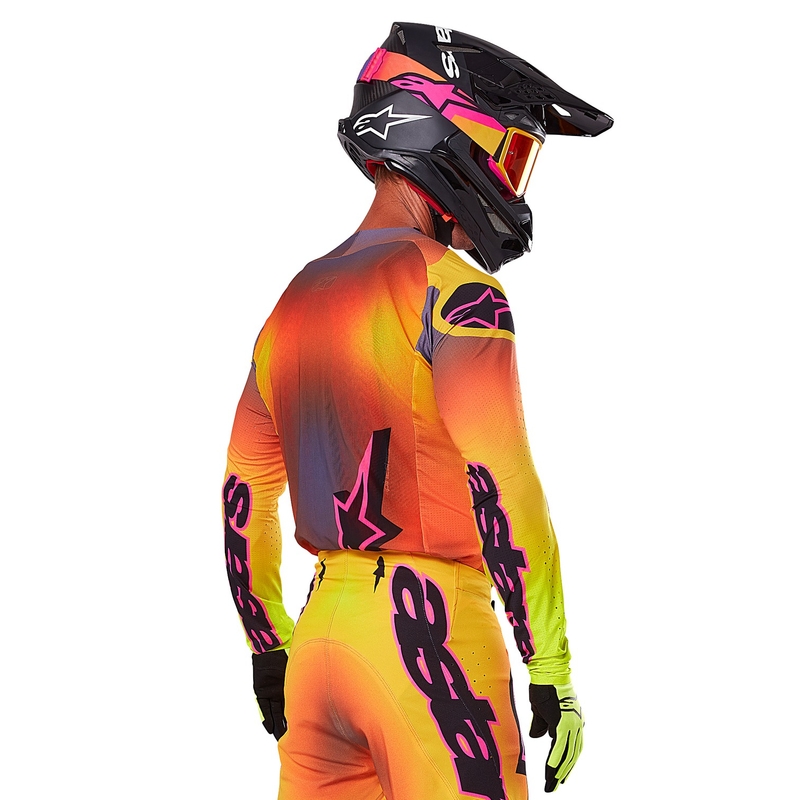 Motokrosa krekliņš Alpinestars Supertech Lipan dzelteni-rozā