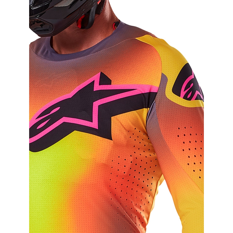 Motokrosa krekliņš Alpinestars Supertech Lipan dzelteni-rozā