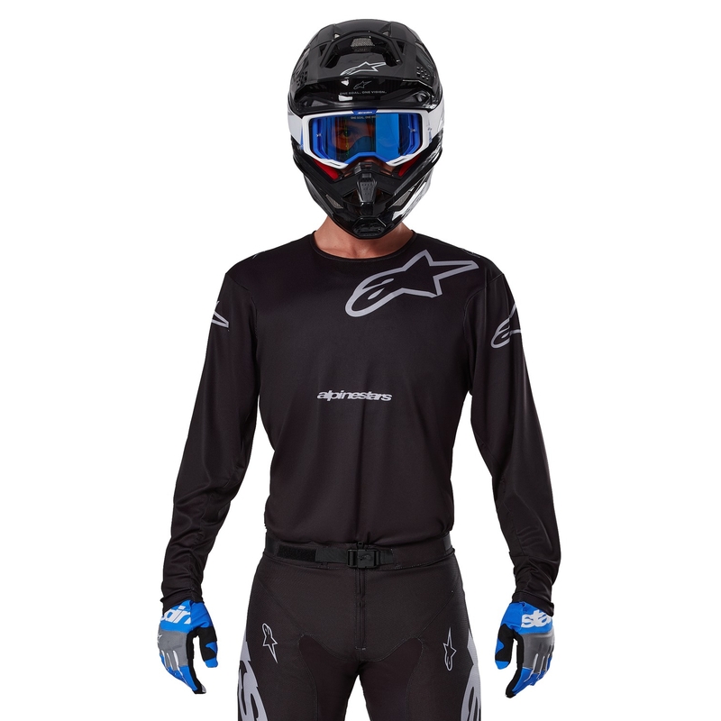 Alpinestars Racer Graphite motokrosa krekliņš melns un pelēks