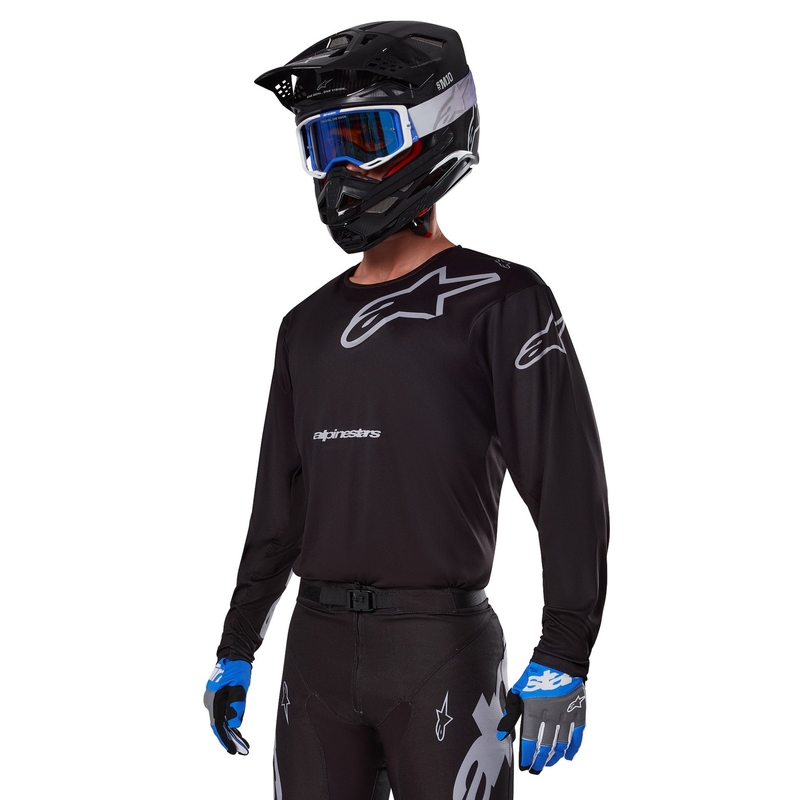 Alpinestars Racer Graphite motokrosa krekliņš melns un pelēks