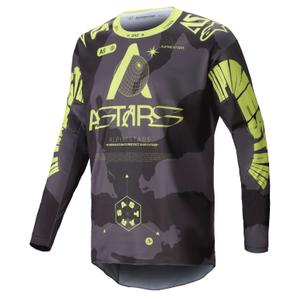 Alpinestars Racer Hollow tumšs kamuflāžas-fluo dzeltens motokrosa krekliņš