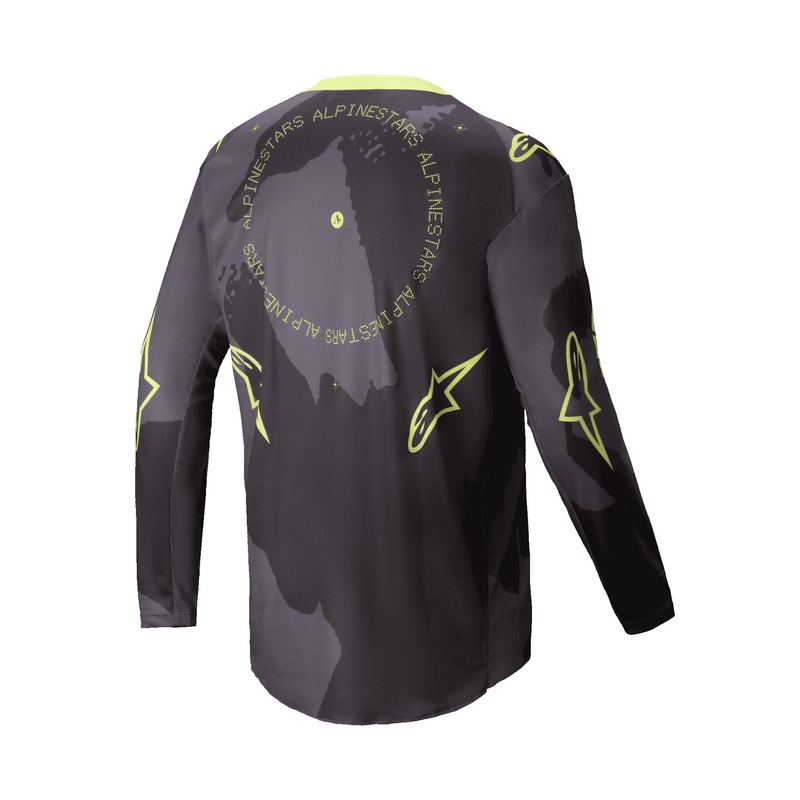 Alpinestars Racer Hollow tumšs kamuflāžas-fluo dzeltens motokrosa krekliņš
