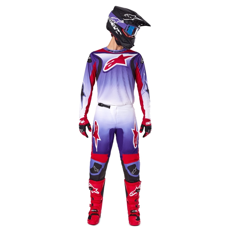 Alpinestars Fluid Wurx fluo violeti sarkans motokrosa krekls