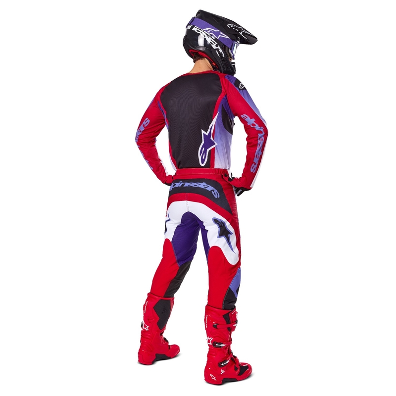 Alpinestars Fluid Wurx fluo violeti sarkans motokrosa krekls