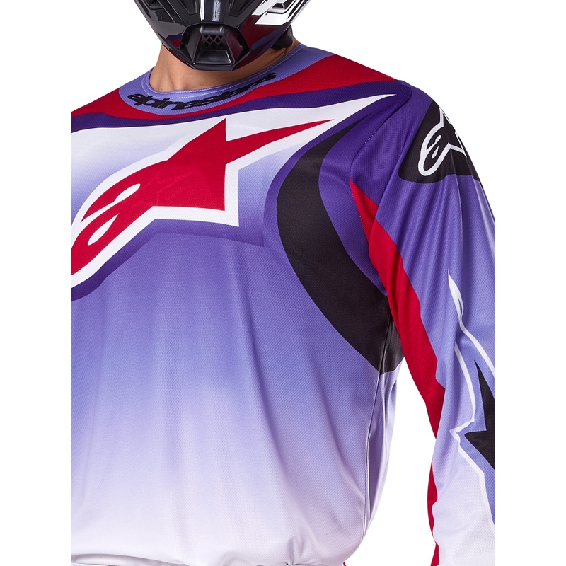 Alpinestars Fluid Wurx fluo violeti sarkans motokrosa krekls