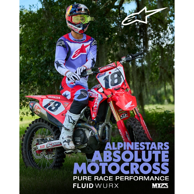 Alpinestars Fluid Wurx fluo violeti sarkans motokrosa krekls