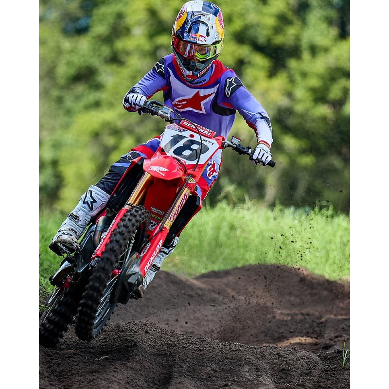 Alpinestars Fluid Wurx fluo violeti sarkans motokrosa krekls