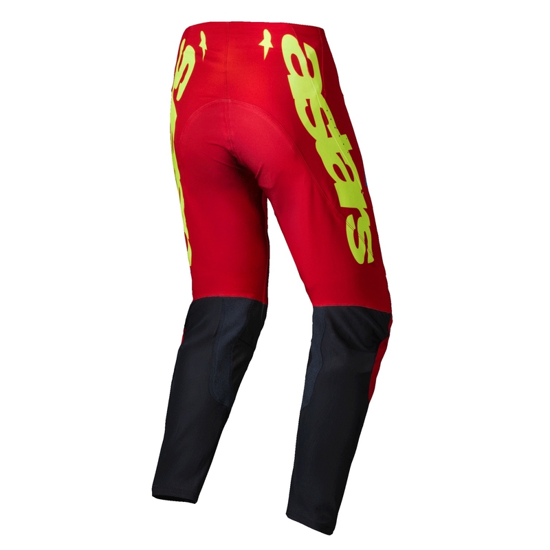 Motokrosové kalhoty Alpinestars Supertech Maker červeno-fluo žluté
