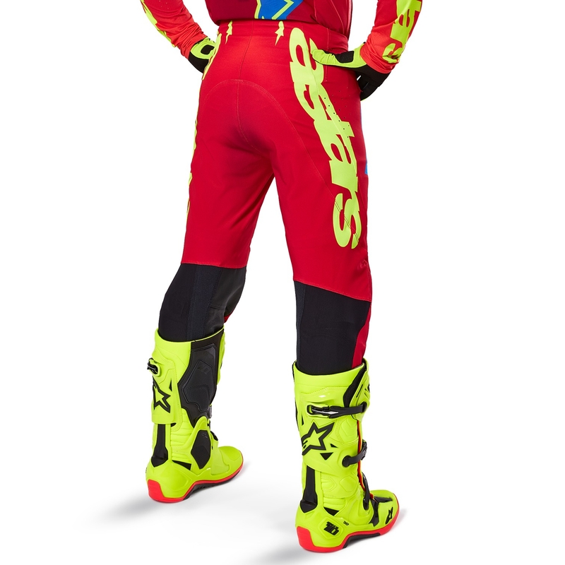 Motokrosové kalhoty Alpinestars Supertech Maker červeno-fluo žluté