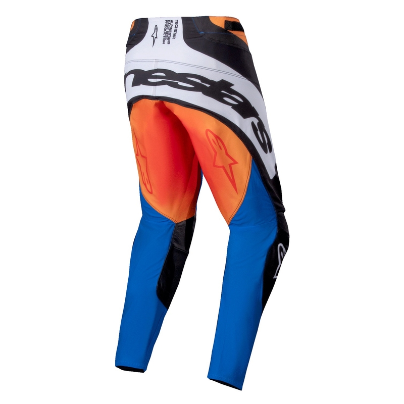 Alpinestars Techstar Melt motokrosa bikses oranžā un zilā krāsā