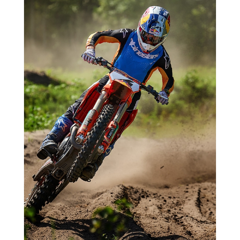 Alpinestars Techstar Melt motokrosa bikses oranžā un zilā krāsā