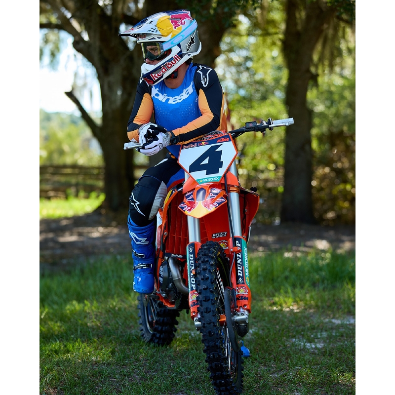 Alpinestars Techstar Melt motokrosa bikses oranžā un zilā krāsā