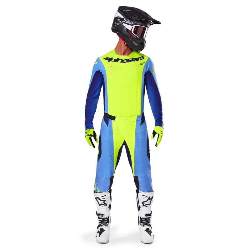 Motokrosové kalhoty Alpinestars Techstar Melt fluo žluto-modré