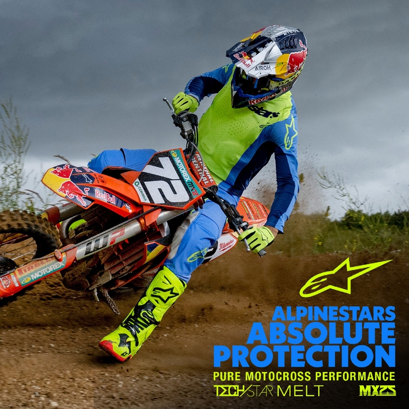 Motokrosové kalhoty Alpinestars Techstar Melt fluo žluto-modré