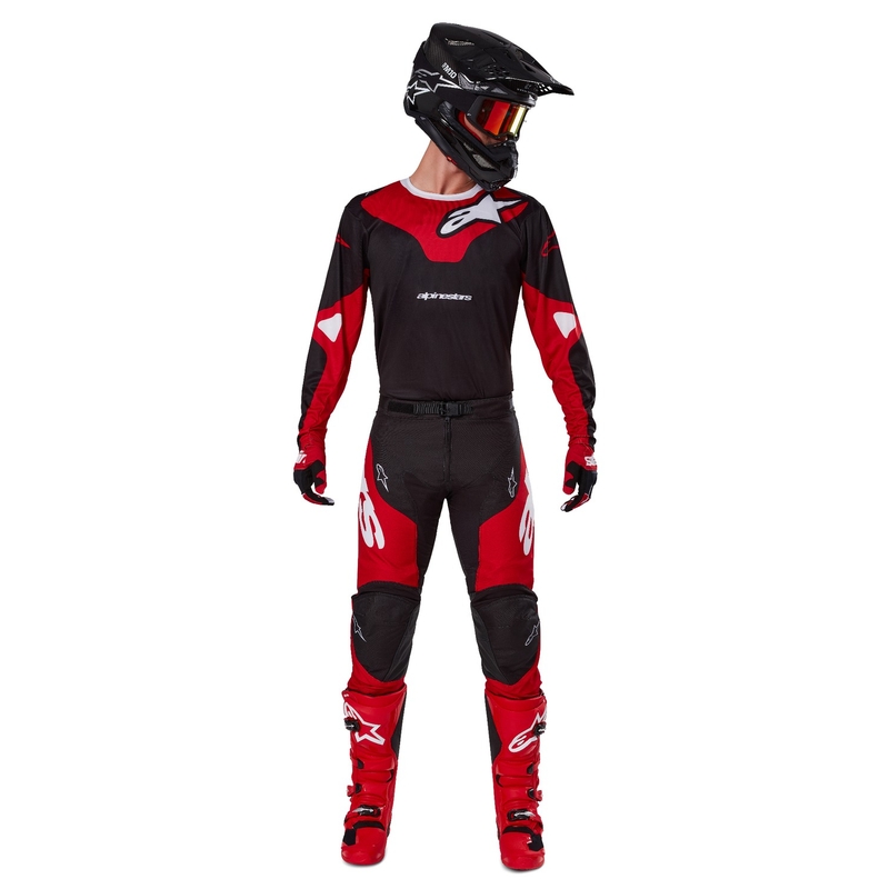 Alpinestars Racer Veil motokrosa bikses melnas un sarkanas