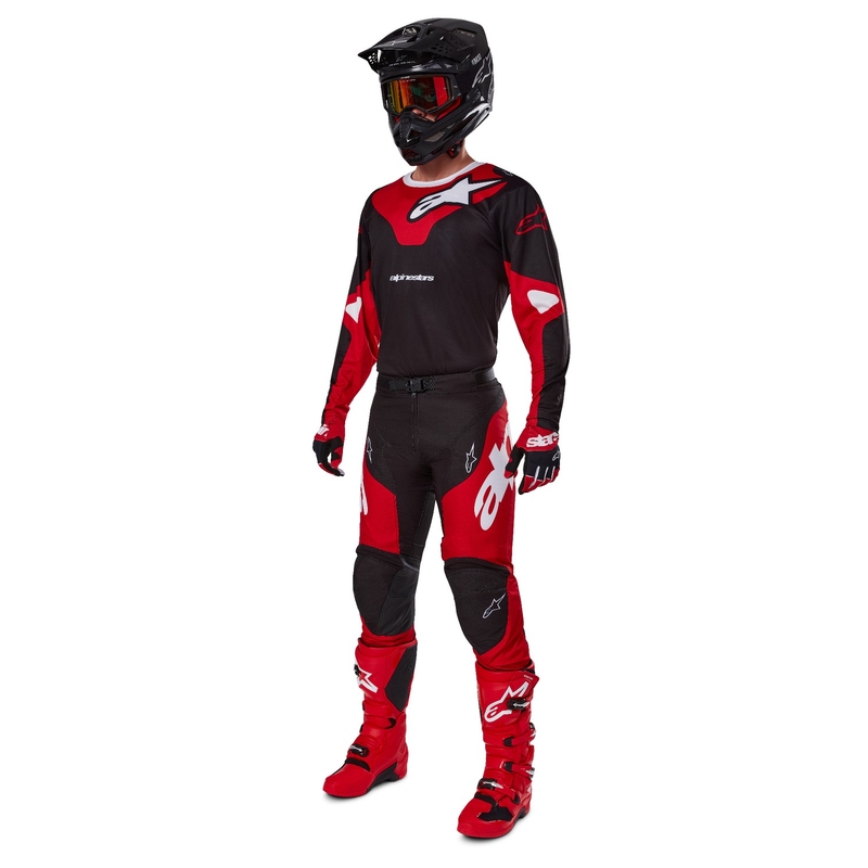 Alpinestars Racer Veil motokrosa bikses melnas un sarkanas