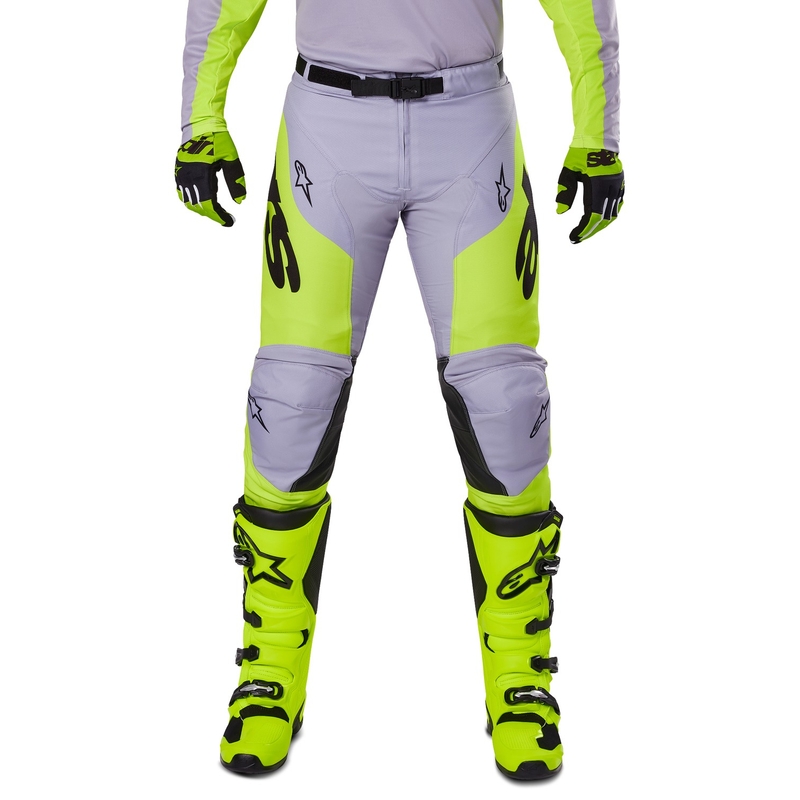 Alpinestars Racer Veil motokrosa bikses pelēkas-fluo dzeltenas