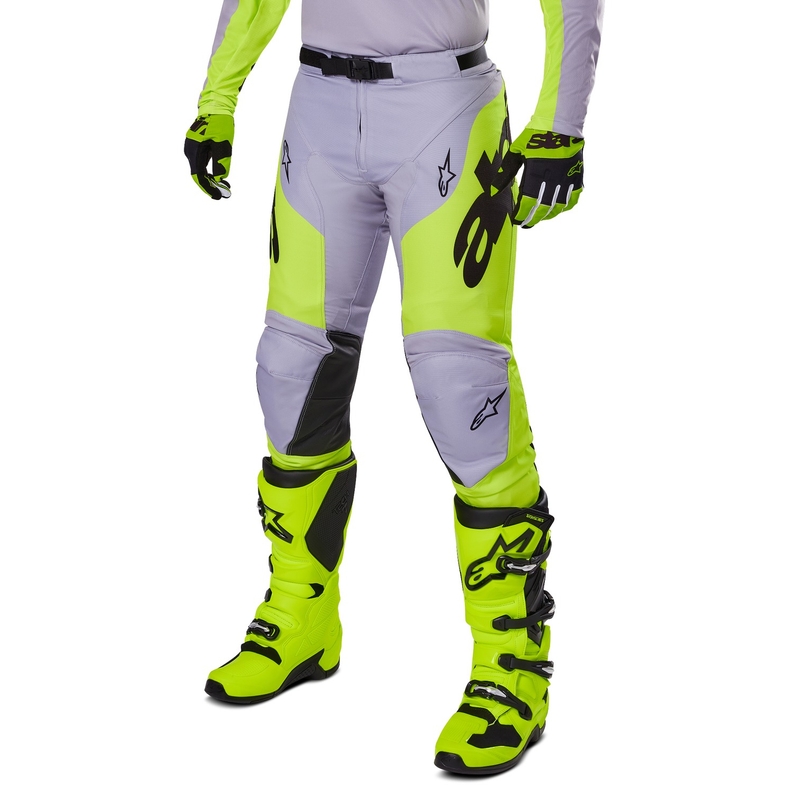Alpinestars Racer Veil motokrosa bikses pelēkas-fluo dzeltenas